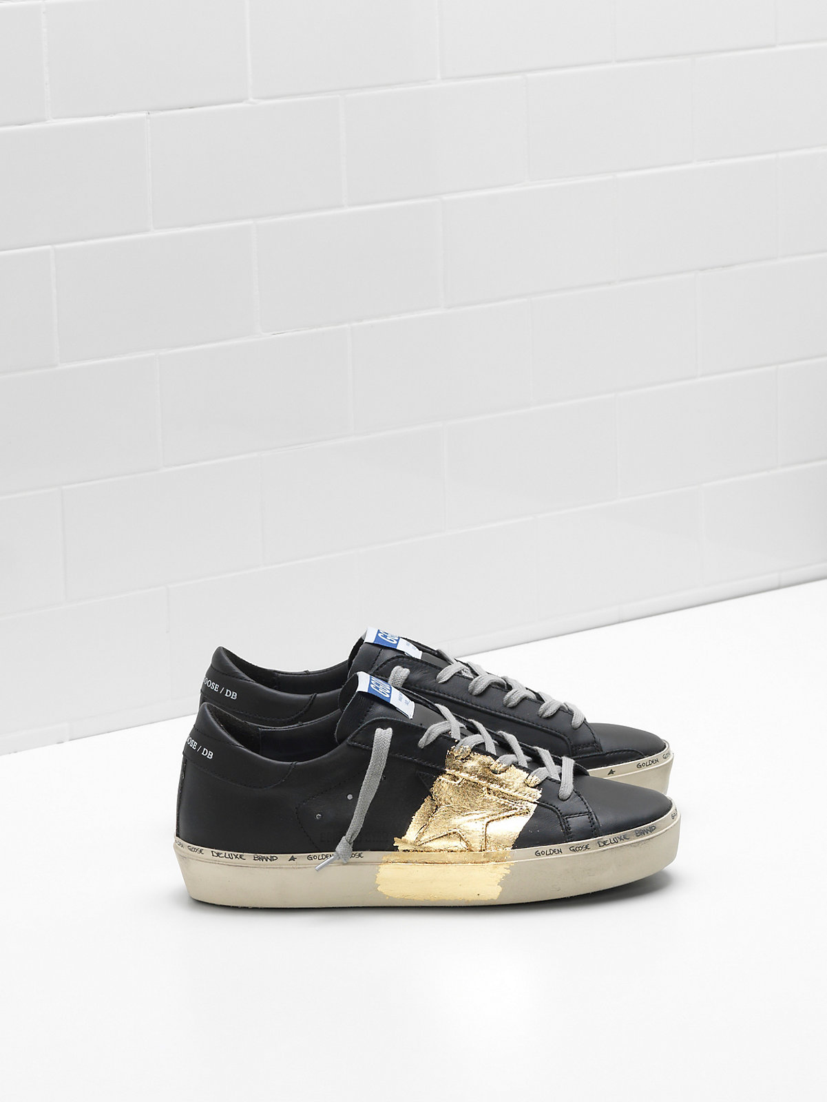 Golden Goose HI STAR Sneakers G33WS945.A2 Upper in calf leather 24-carat gold leaf Branding handwritten on the sole